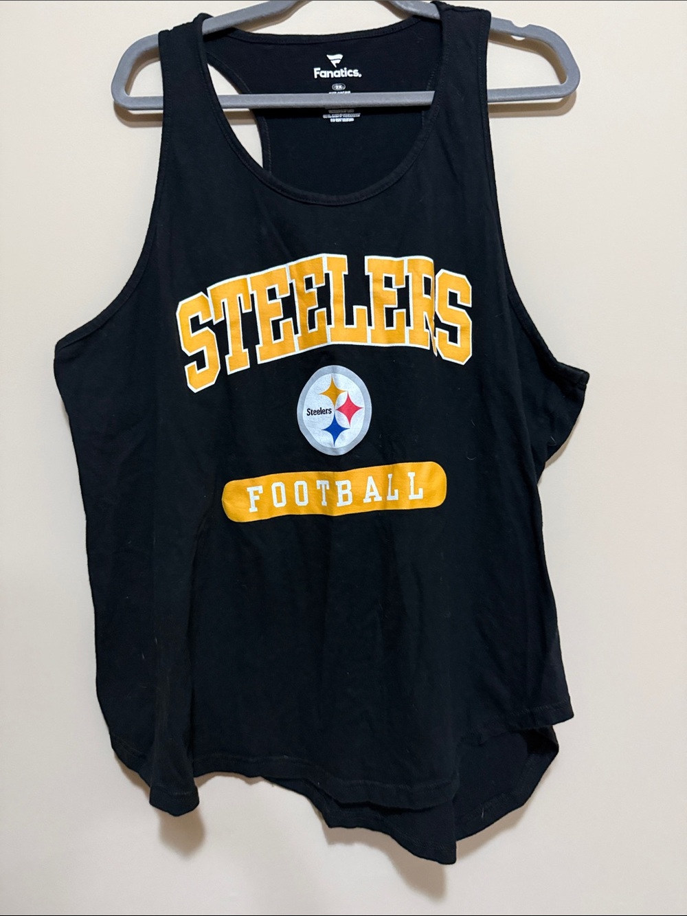 Fanatics Black Pittsburgh Steelers Graphic Tank with Gold Accents